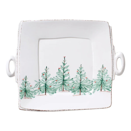 Lastra Holiday Square Platter with Handles