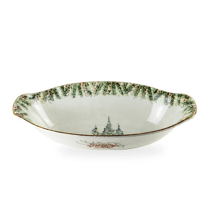 Arte Italica Natale Oval Serving Bowl