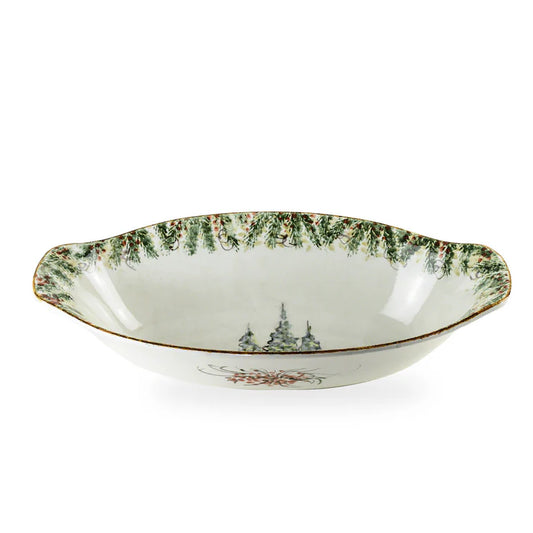 Arte Italica Natale Oval Serving Bowl