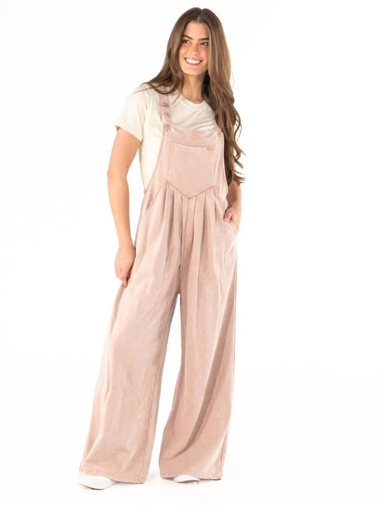 Simply Southern Light Pink Wash Overalls
