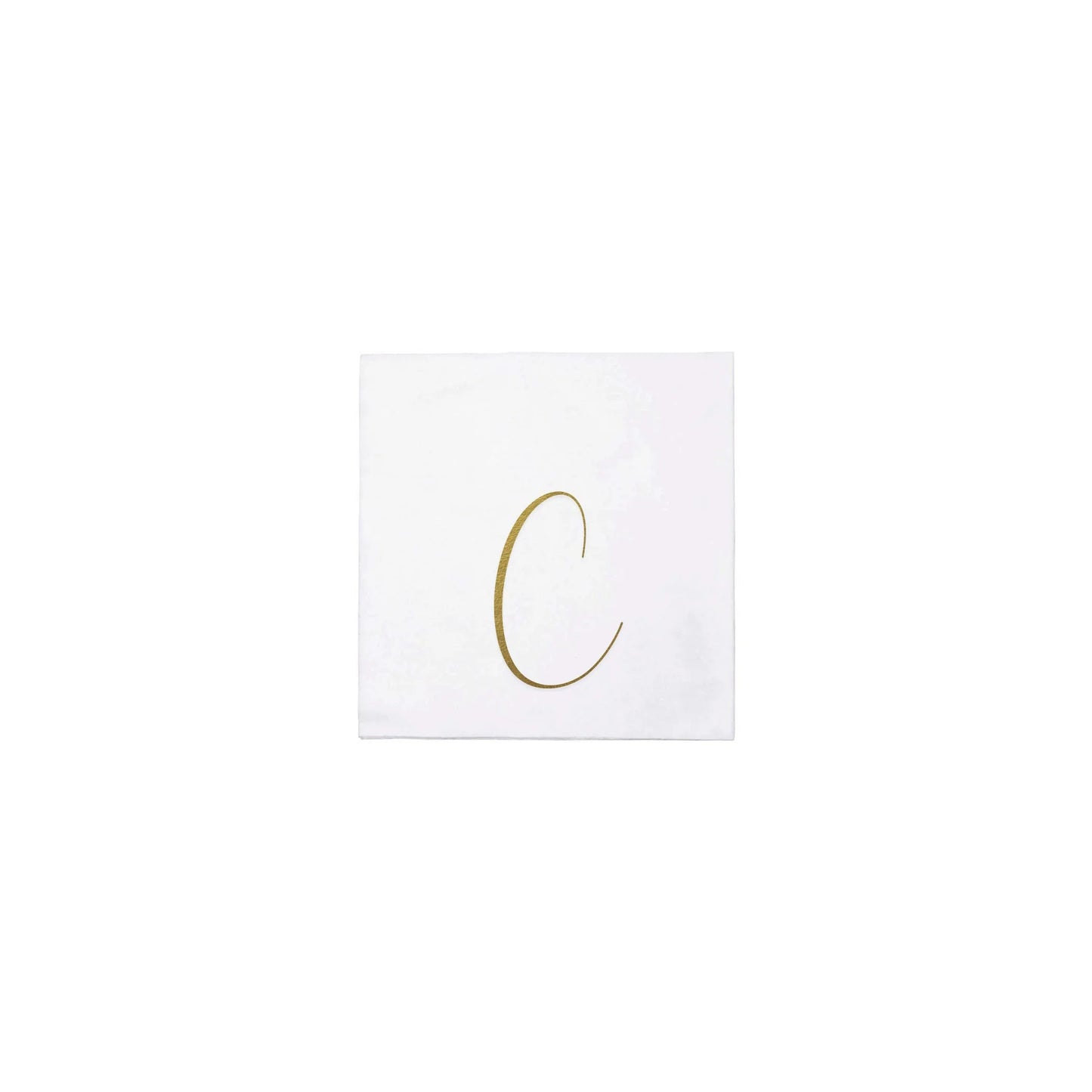 Papersoft Napkins Gold Monogram Cocktail