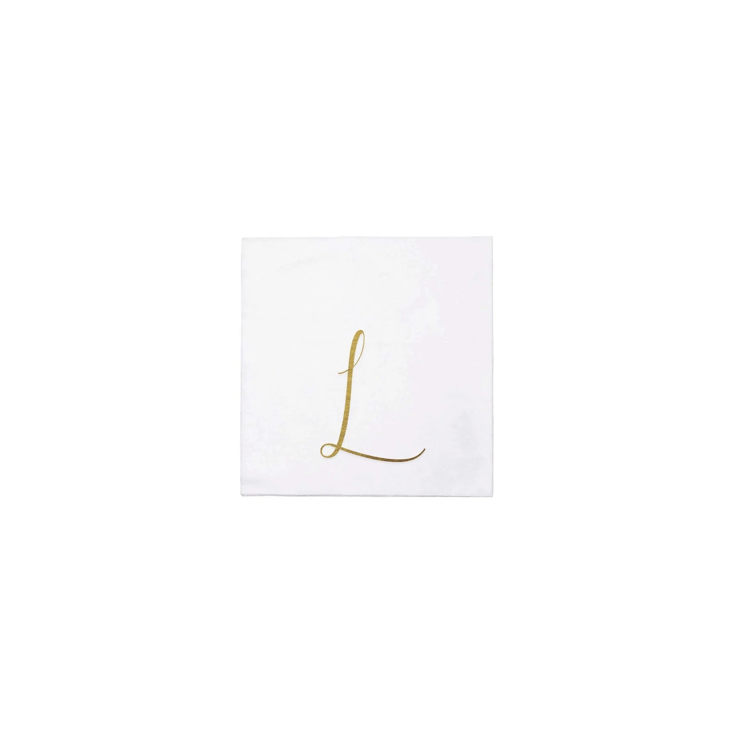 Papersoft Napkins Gold Monogram Cocktail