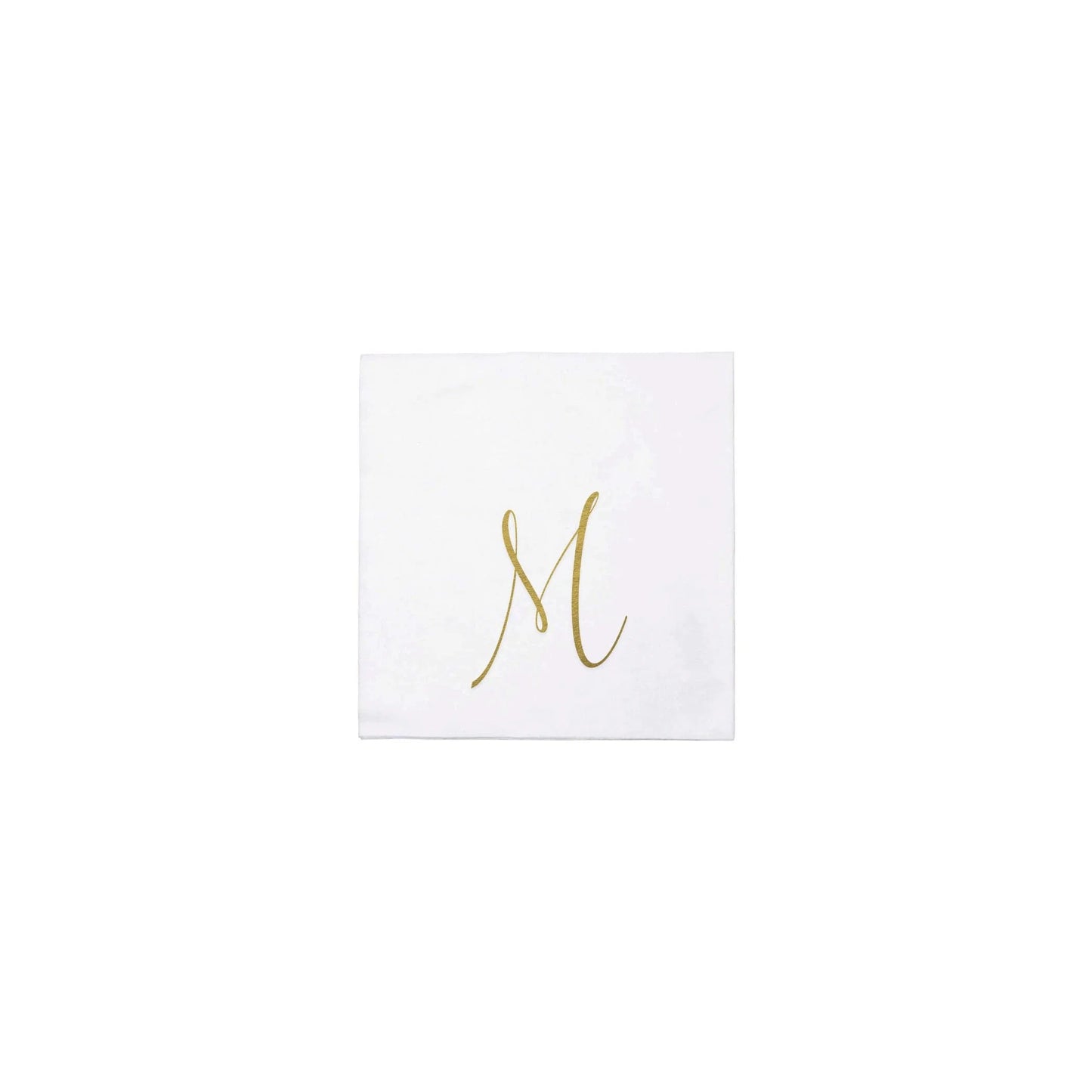 Papersoft Napkins Gold Monogram Cocktail