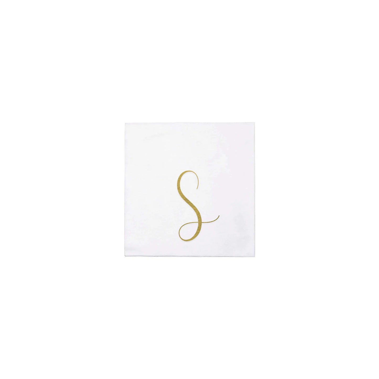 Papersoft Napkins Gold Monogram Cocktail