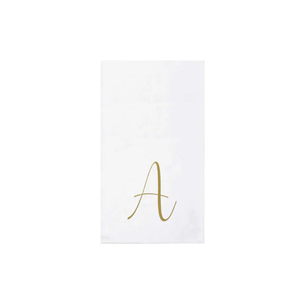Papersoft Gold Monogram Guest Napkins