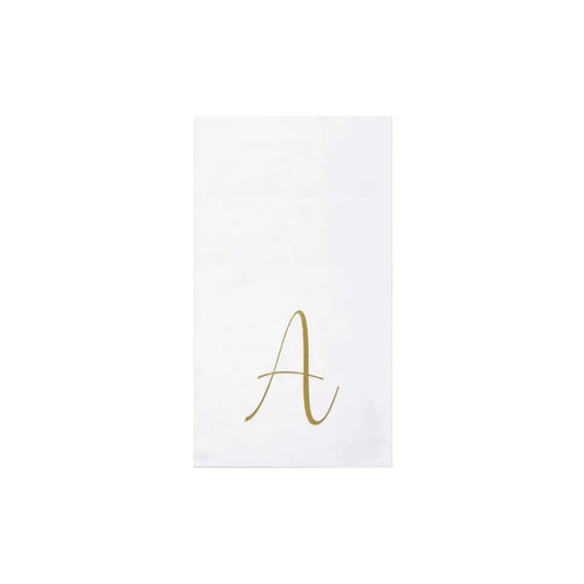Papersoft Gold Monogram Guest Napkins