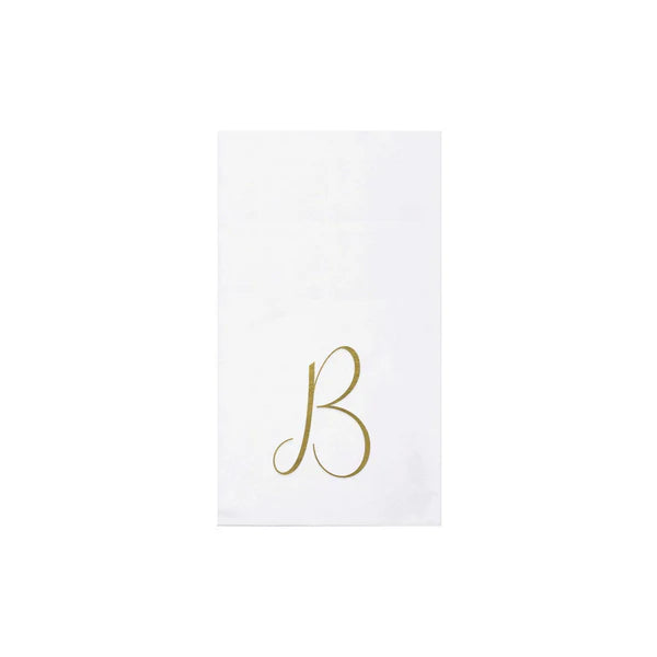 Papersoft Gold Monogram Guest Napkins
