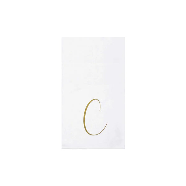 Papersoft Gold Monogram Guest Napkins