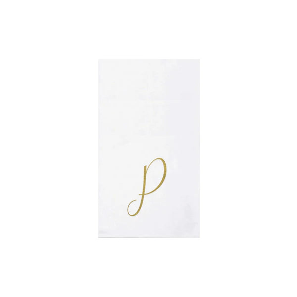 Papersoft Gold Monogram Guest Napkins