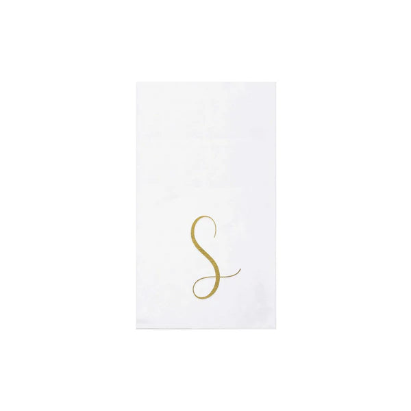 Papersoft Gold Monogram Guest Napkins