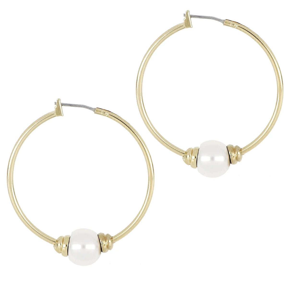 Pérola Collection - Large Pearl Hoop Earrings
