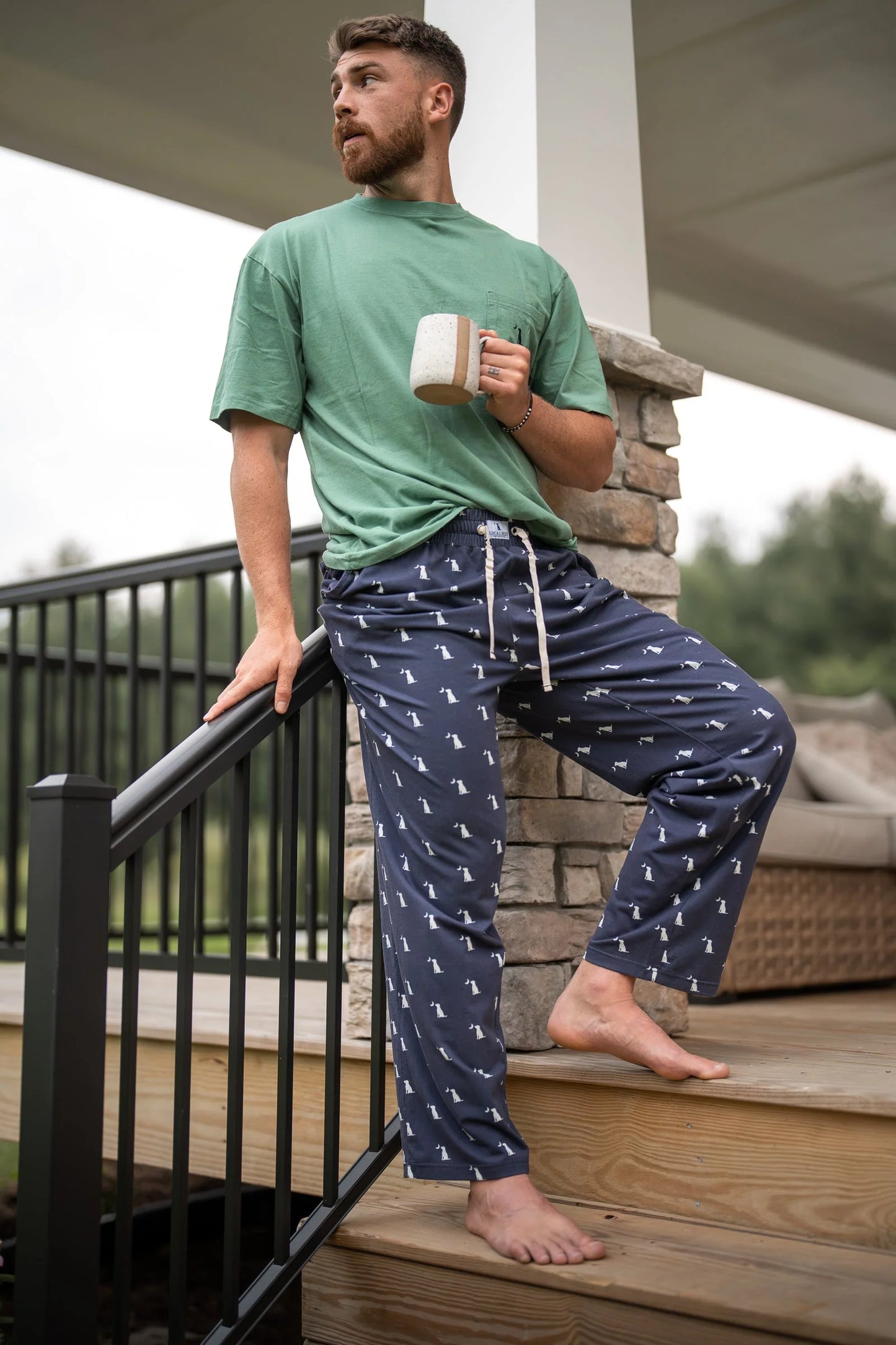 Navy Dog & Moon Pajama Pants