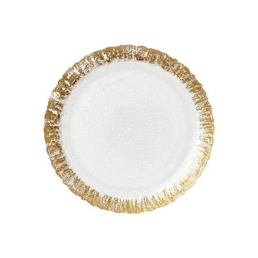 Rufolo Gold Brushstroke Glass Salad Plate