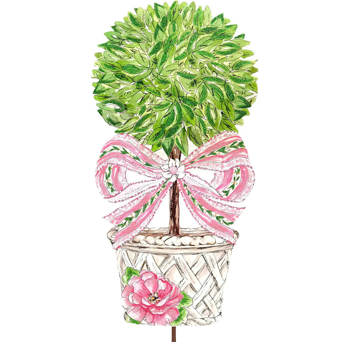 Wild Poppies Ficus Topiary Stake