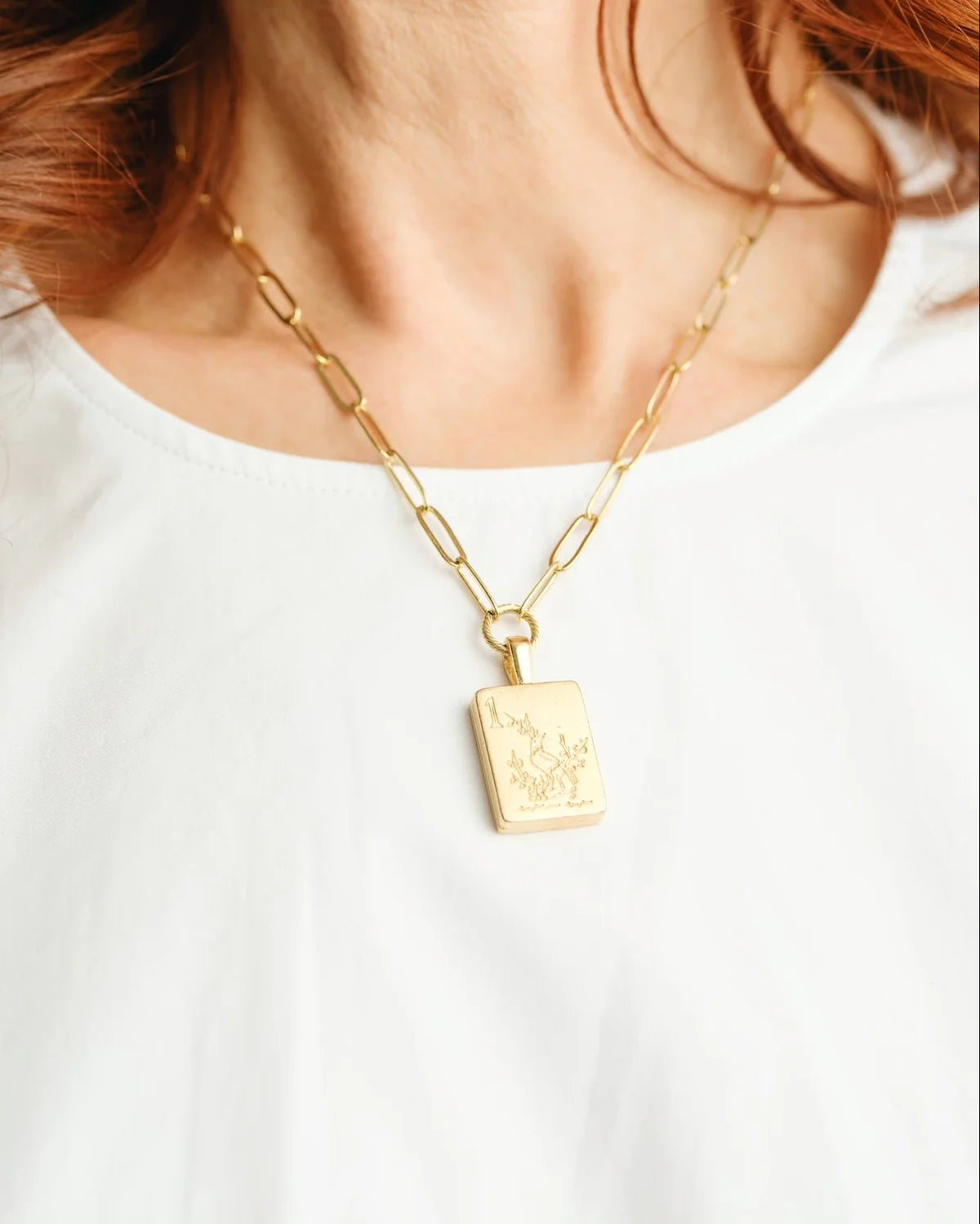 Susan Shaw Gold Mahjong Pendant Necklace 3089G