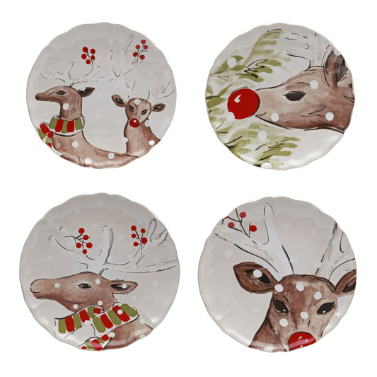 Casafina Deer Friends White Salad Plate