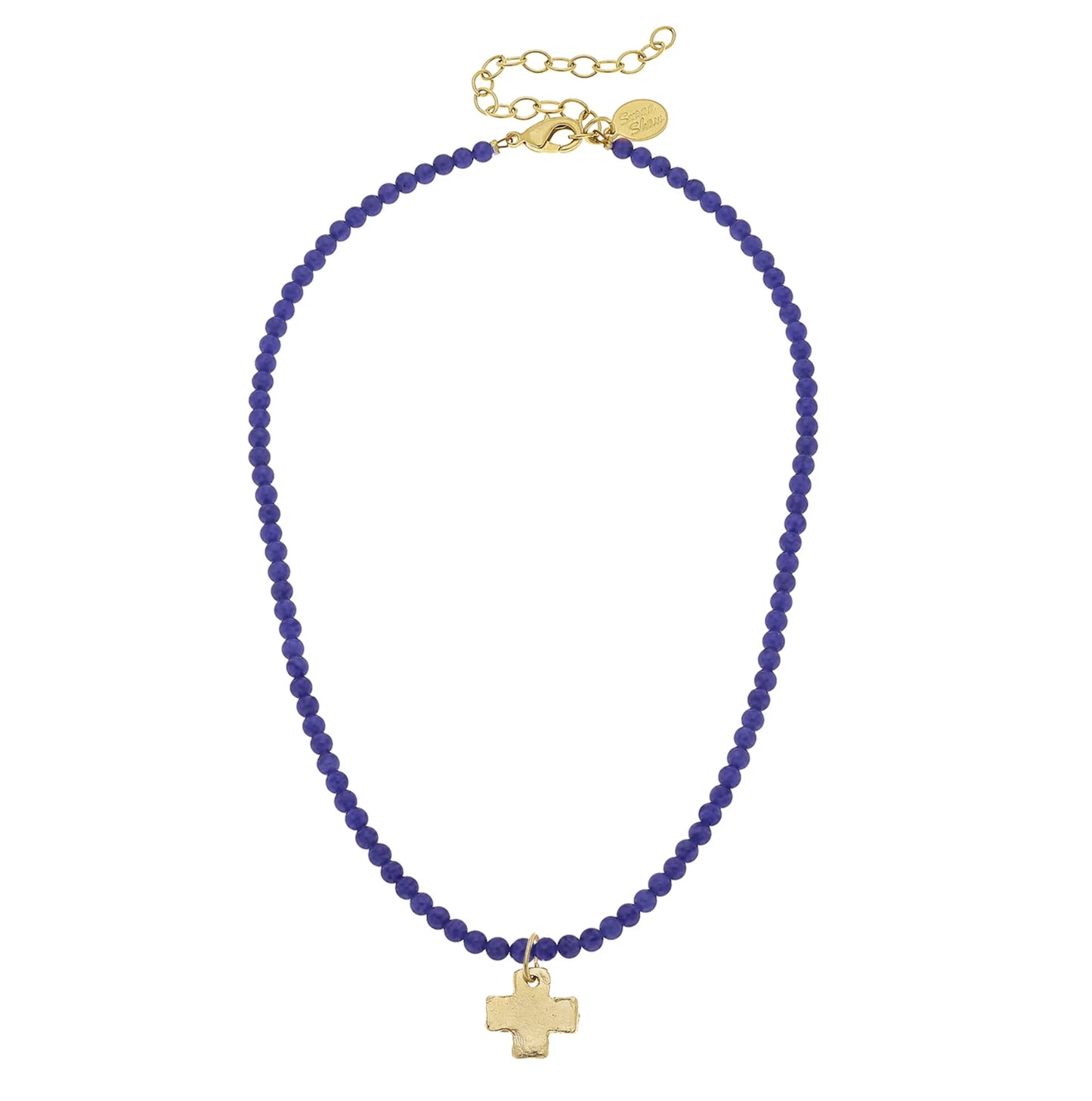Susan Shaw Alys Cross Necklace Blue Lapis 3342BL