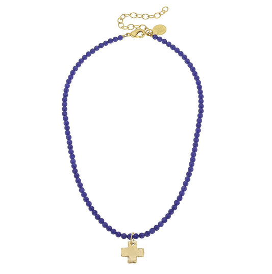 Susan Shaw Alys Cross Necklace Blue Lapis 3342BL