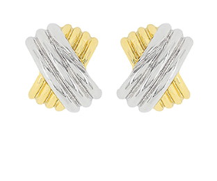 Two-tone X Design Earring