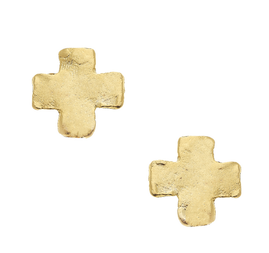 Mini Gold Square Cross Studs 1726CG