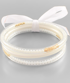 Set of 3 White Waterproof Bracelets