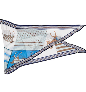 Blue and Brown Horse Diamond Scarf