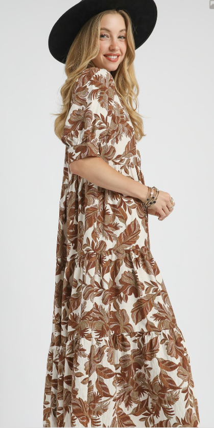 Fall Leaves Brown Mix Dress