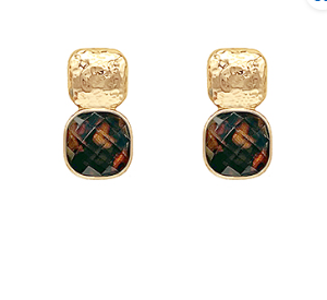 Tortoise and Gold Earrings