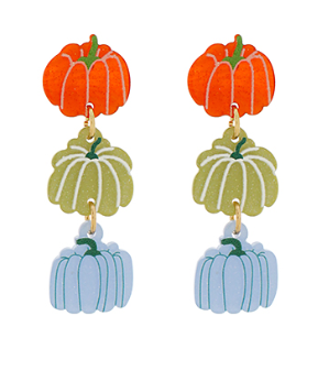 Triple Stack Pumpkin Earrings