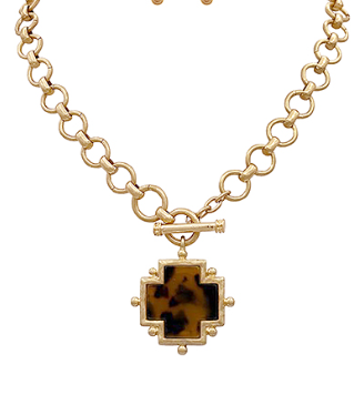 Tortoise Cross Necklace