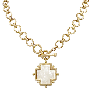 Pearl Cross Necklace