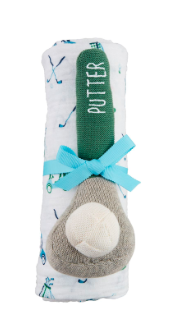 Boy Golf Swaddle and Rattle