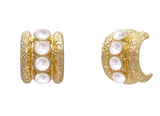 Jeweled Gold Earring Cream