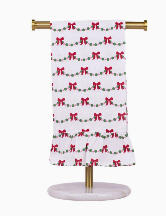 Bow Garland  Ruffle Hand Towel
