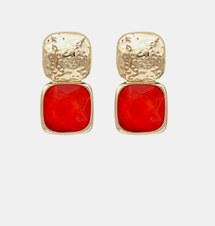Ruby and Gold Earrings