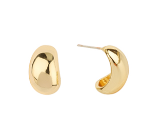 Small Gold Oval Hoop Earring
