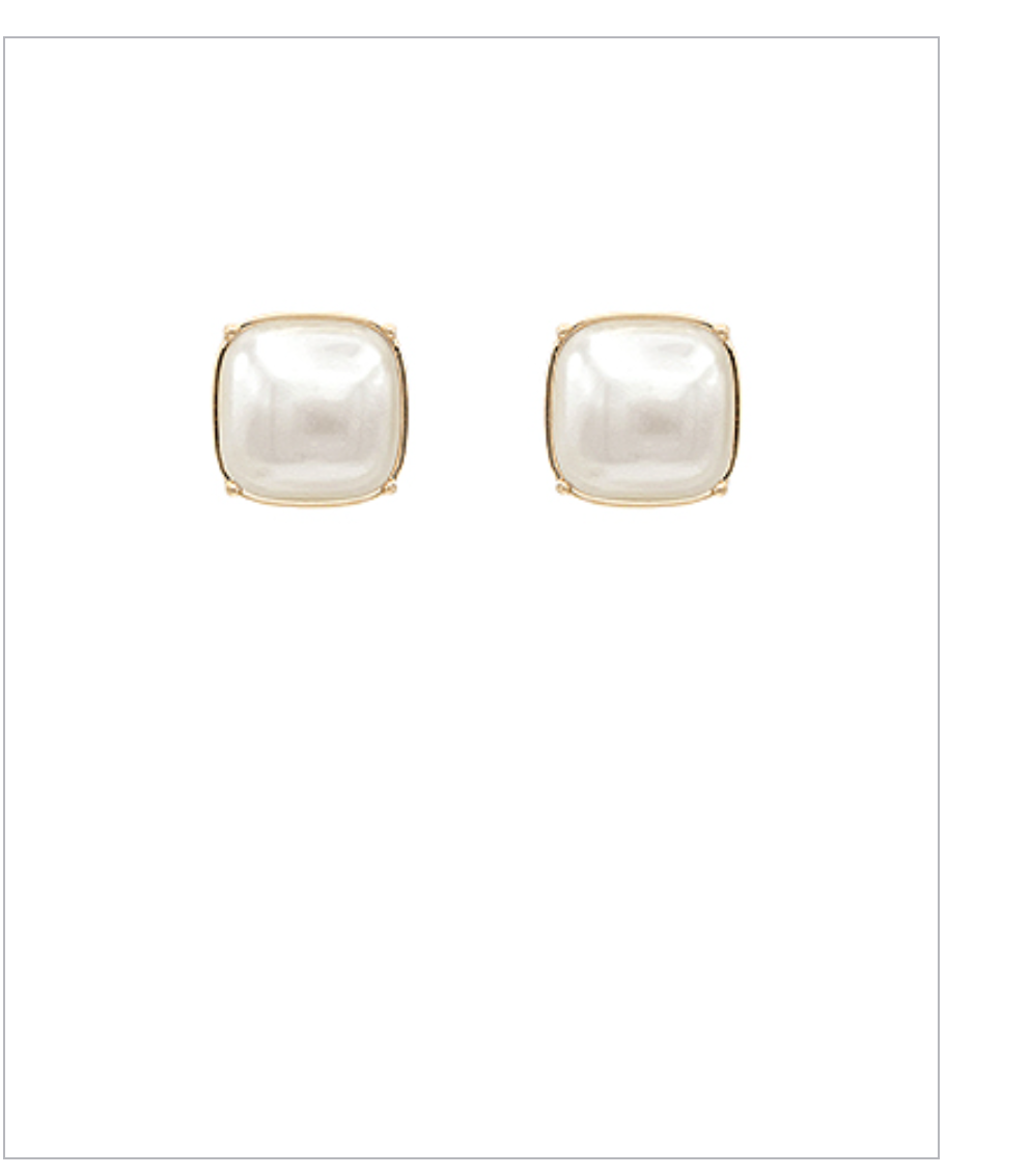 Pearl Square Stud Earrings