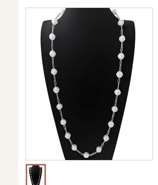 Pearl Station Long Necklace