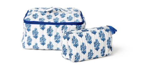 Blue Cosmetic Bag Set
