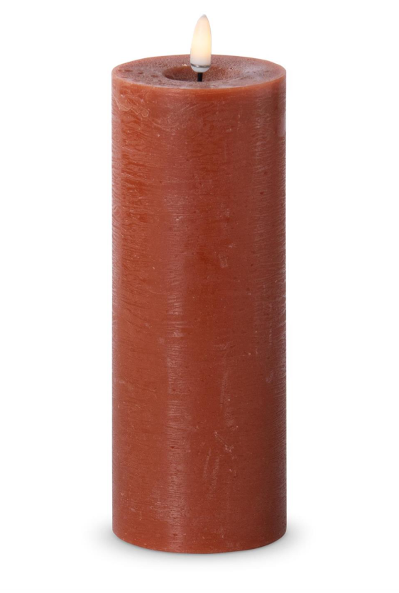 8"x 3" LED Pillar Candle- Rust