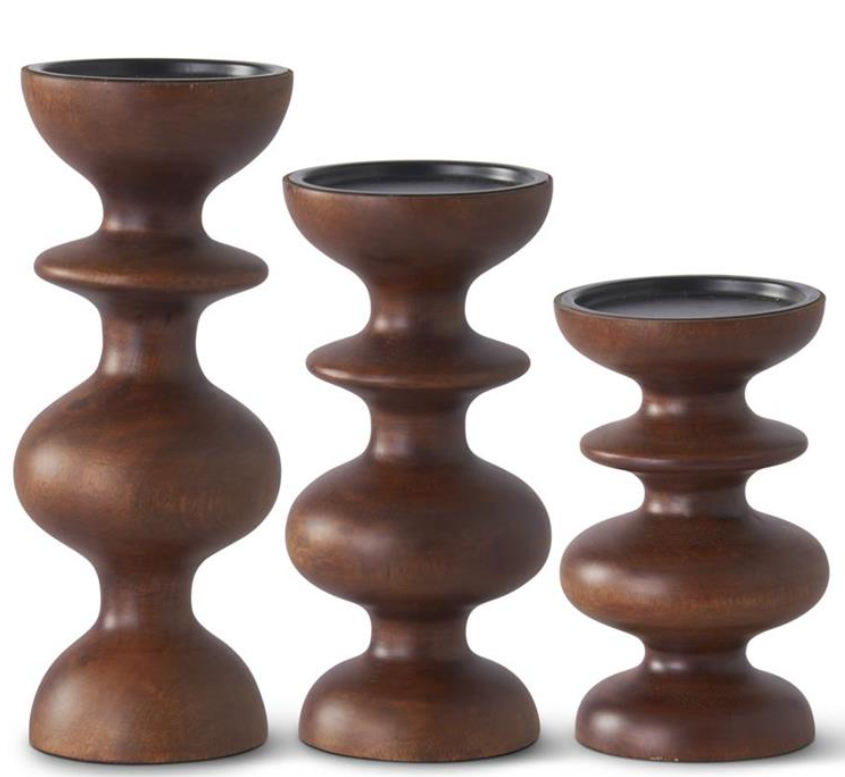 Dark Mango Wood Candleholder