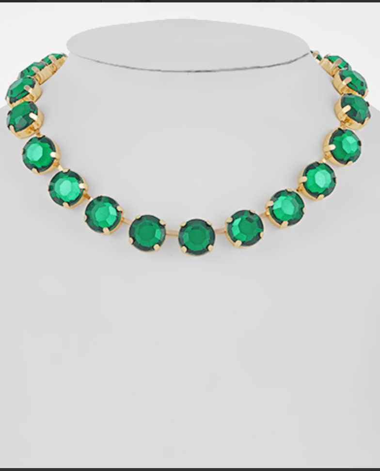 Emerald Green Crystal Stone Necklace