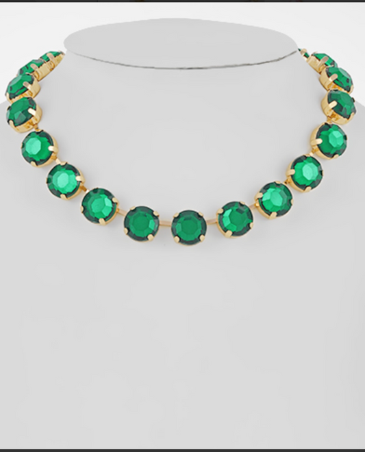 Emerald Green Crystal Stone Necklace