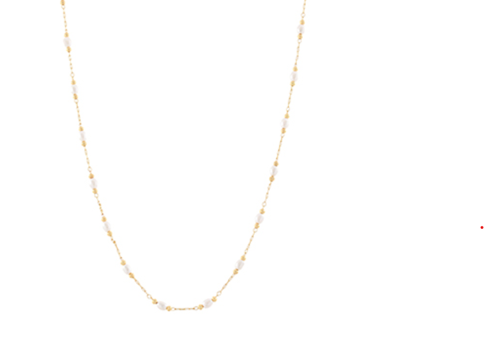 Dainty Gold Chain with Pearl Accents