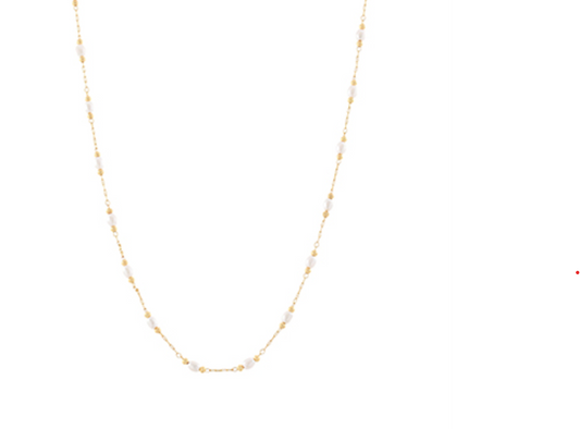Dainty Gold Chain with Pearl Accents