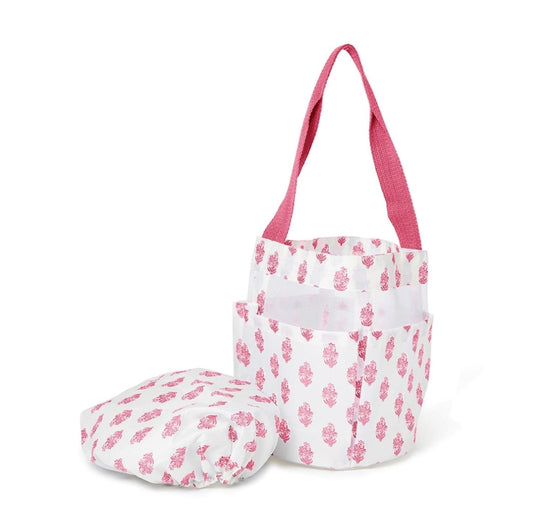 Shower Caddy & Shower Cap Set- Pink