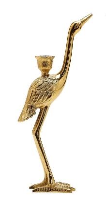 Gold Crane Candleholder