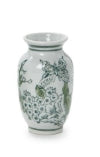 Mini Slender Green & White Chinoiserie Vase
