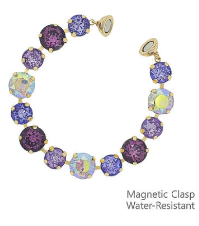 Purple and Gold Magnetic Clasp Bracelet