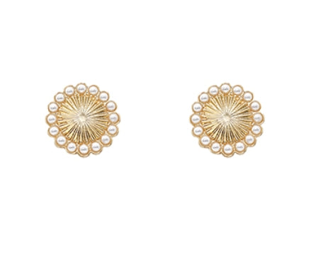 Textured and Pearl Earrings